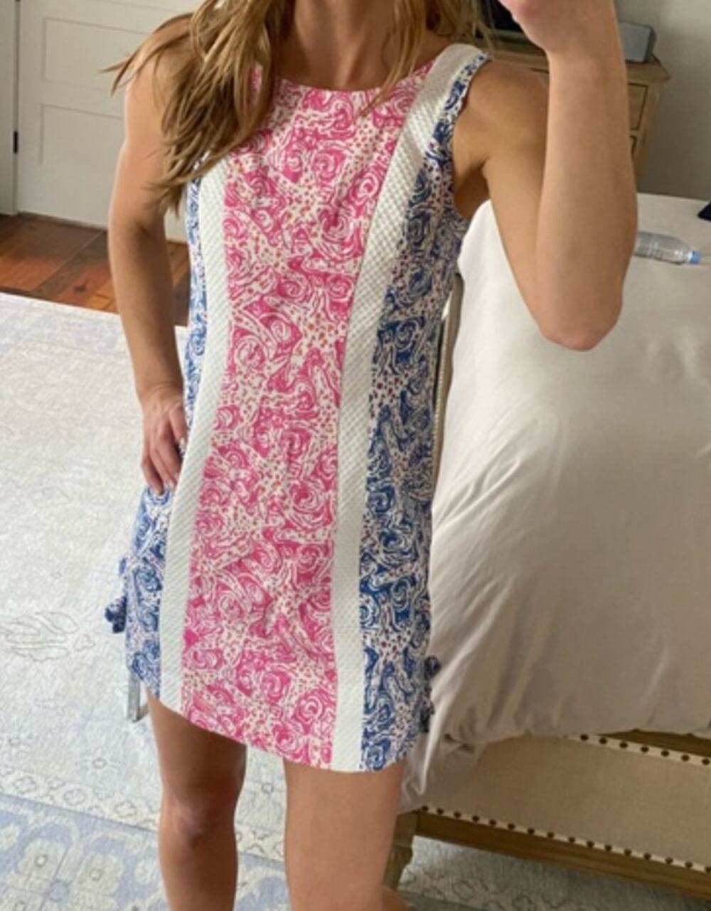 Lilly Pulitzer Delia Mini Shift Dress Blue Pink 6